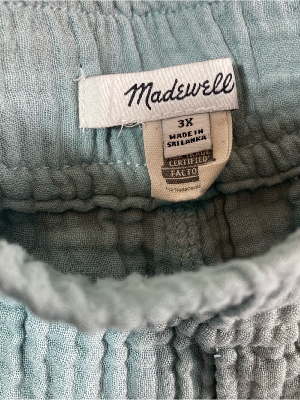 Madewell Lightspun Pull-on Textured Gauze Ballon Pants Shale Grey Green - Picture 10 of 13